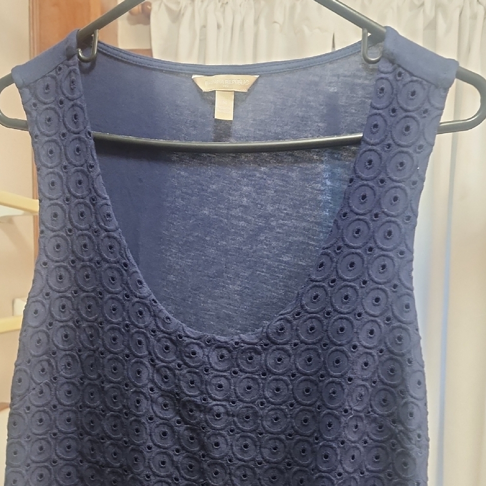 Banana Republic Blue Tank Top with Geometric Pattern